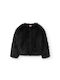 Boboli Kids Fur Coat Black