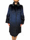 Women's Short Fur Black-blue