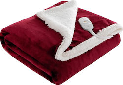 Electric Washable Blanket with Timer Red 130W 130x180cm