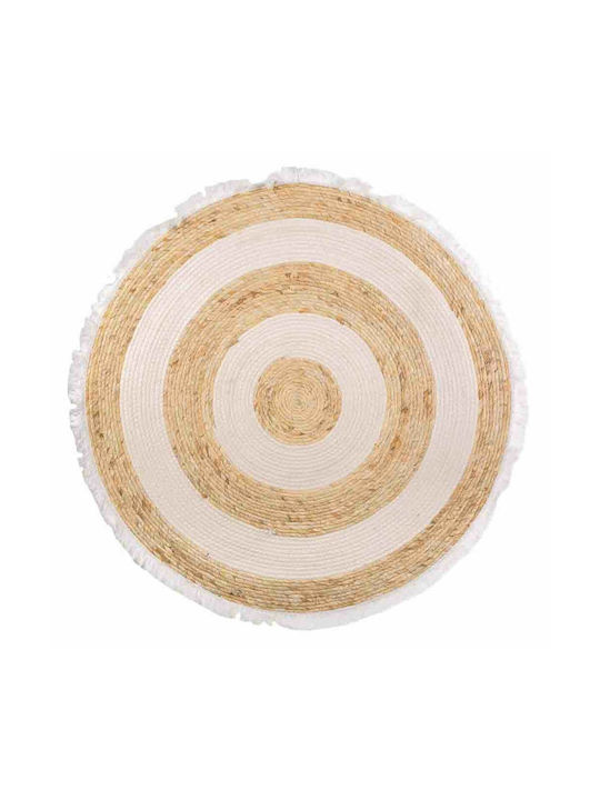 Alexandra House Living Handmade Rug Round White