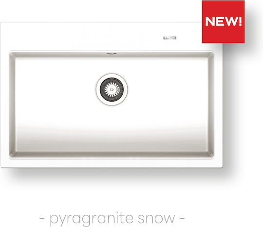 Pyramis Ithaka 1b 070245711 Drop-In Spüle aus Verbundgranulat B78xT51cm Snow