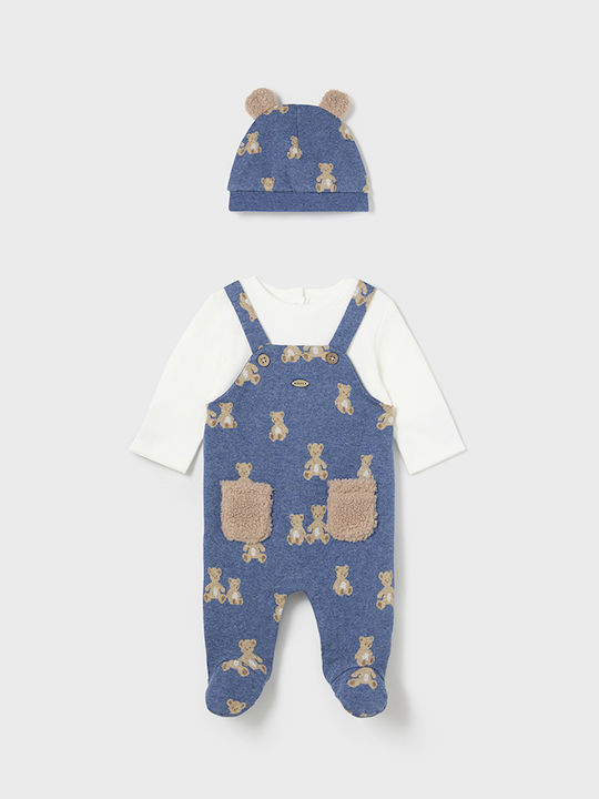 Mayoral Baby Bodysuit Set Long-Sleeved with Pants BLUE