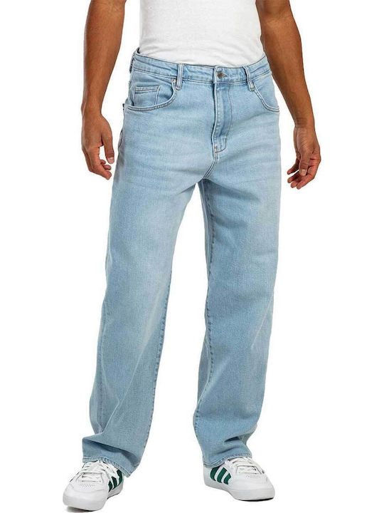 Reell Men's Elastic Slim Fit Baggy Blue Jeans Pants