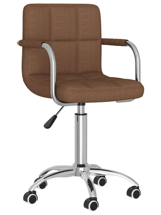 Rotating Chair Visitor with Wheels in Brown Color 50x47x74.5cm 1pcs