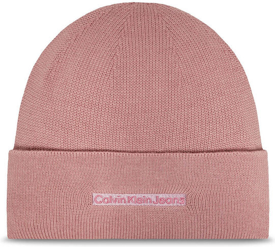 Beanie Unisex Σκούφος Πλεκτός σε Ροζ χρώμα