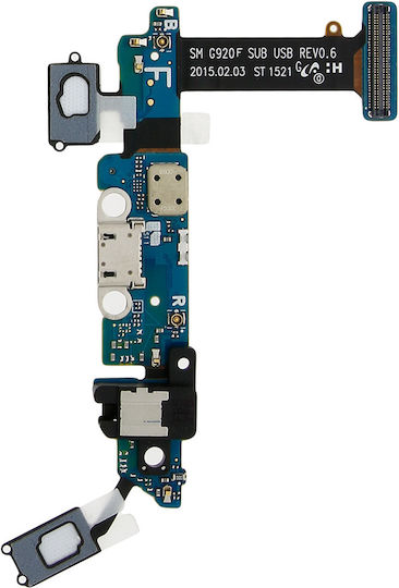 Micro-usb Charge Connector + Microphone + 3.5 Mm Headphone Jack Galaxy S6