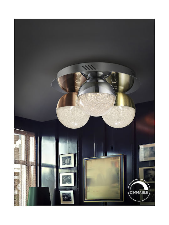 Sphere Ceiling Mount Light Silver with Integrated LED