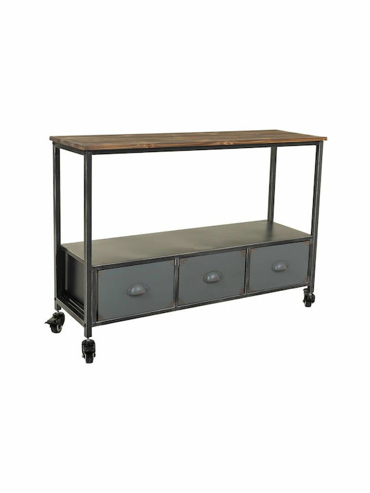 Metal Console Table Καφέ Γκρι L100xW32xH72cm