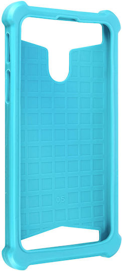 Universal Faux-leather Shock Absorbing Case 5.3" 5.5" Smartphones – Blue