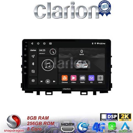 Clarion Sistem Audio Auto pentru Kia Rio / Stonic 2017> (Bluetooth/USB/WiFi/GPS/Apple-Carplay/Android-Auto) cu Ecran Tactil 9"