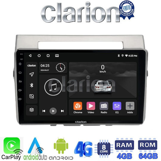 Clarion Auto-Audiosystem für Toyota Corolla Verso 2004 > 2009 (Bluetooth/USB/WiFi/GPS/Apple-Carplay/Android-Auto) mit Touchscreen 9"
