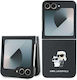 Karl Lagerfeld Saffiano Metal Pin Karl & Choupette Задна Корица Пластмаса / Силикон Черен Galaxy Z Flip6