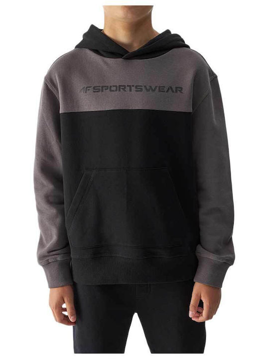 4F Kids Sweatshirt with Hood Black