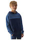 Kinder-Sweatshirt mit Kapuze und Taschen Blau