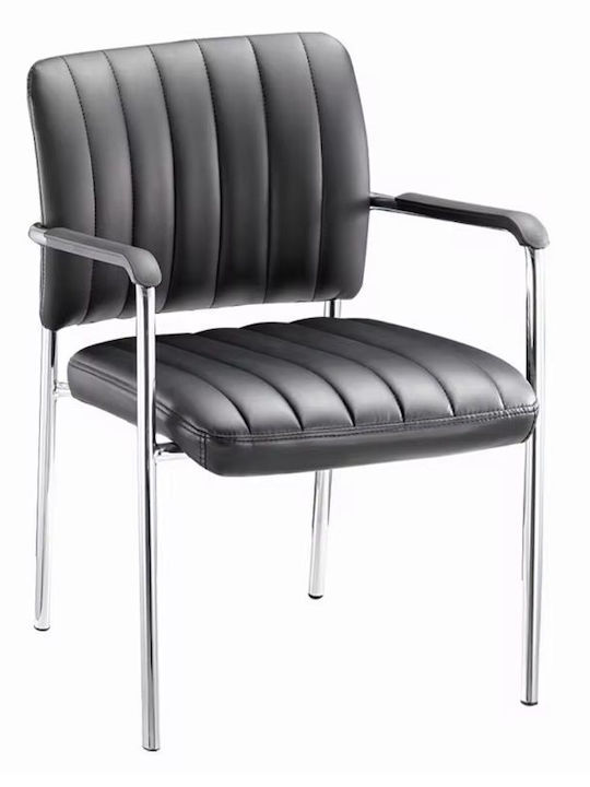 Chair Visitor Cazen with Arms in Black Color 47x45x87cm 1pcs