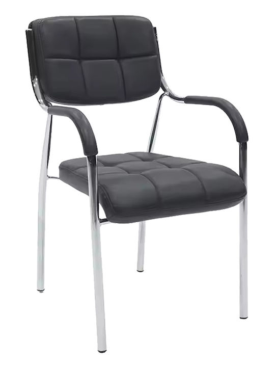 Chair Visitor Otlen with Arms in Black Color 47x45x87cm 1pcs