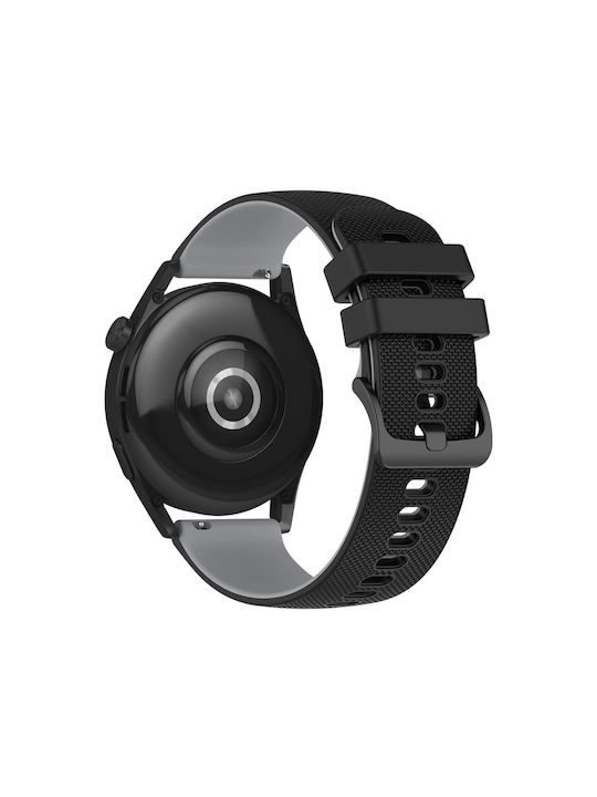 Huawei Watch GT 3 Armband Silikon Zweifarbig Texturiert Grau Schwarz