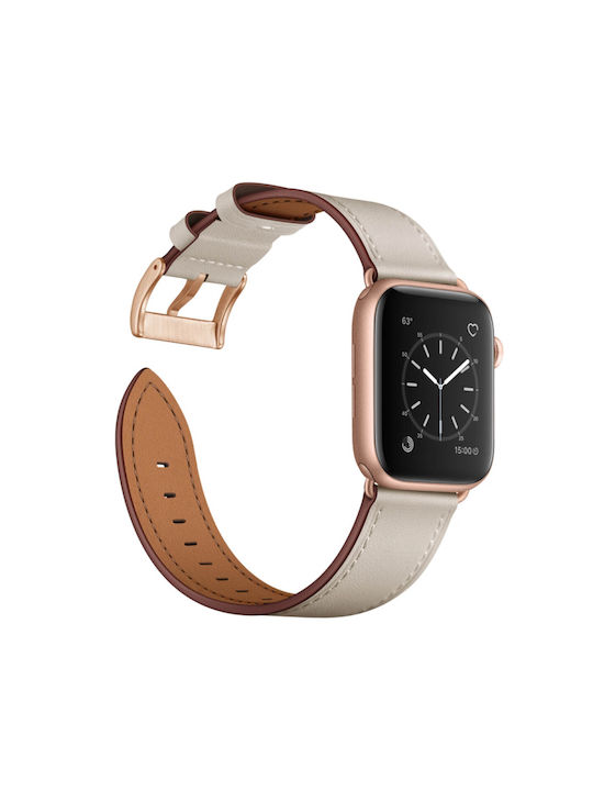 Apple Watch 41mm 40mm 38mm Echtlederarmband Beige