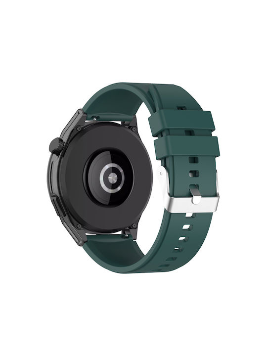 Huawei Watch Gt Runner Strap Reinforced Silicone Silver Buckle Green