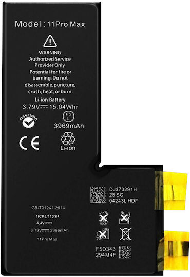 Clappio Battery No Bms Iphone 11 Pro Max 3969mah Without Error Message Black