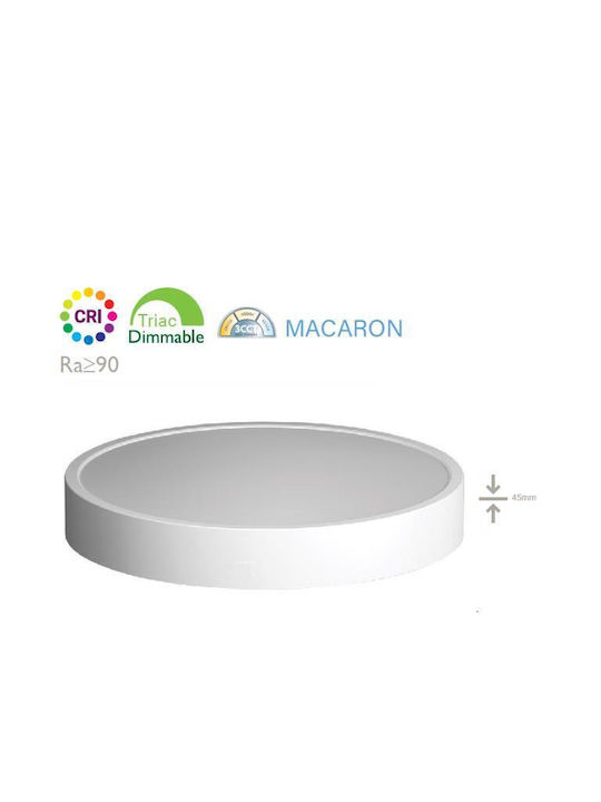 Fos me Στρογγυλό LED Panel 32W με Θερμό Λευκό Φως 3840K 40εκ.