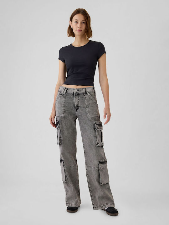 '90s Damenjeans Mittelhohe Taille in Lockerer Passform Acid Black