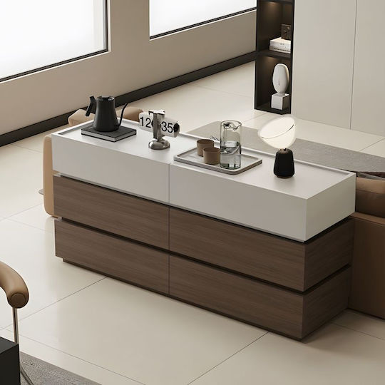 Συρταριέρα Креватокамарас Дървена Sonlen Walnut-beige 120x40x72бр