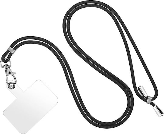 Universelle Smartphone-Kordel Geflochtenes Nylon Etui 90cm Schwarz