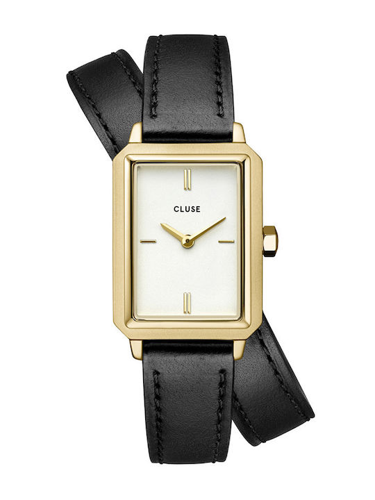 Cluse Fluette Women's Watch with Black Leather Strap