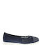 Leather Ballerinas Navy Blue