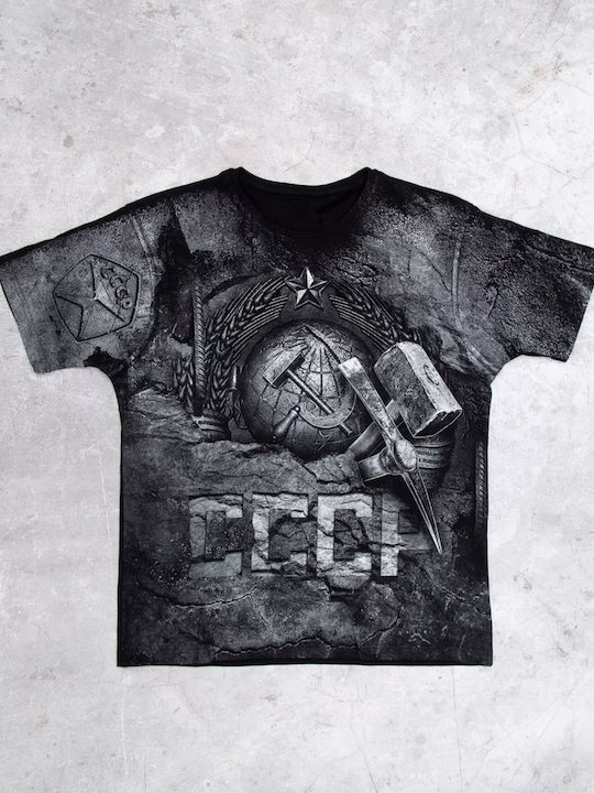 T-shirt Μαύρο Βαμβακερό