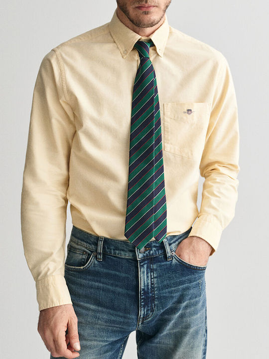 Gant Long-sleeved Cotton Shirt Light Yellow