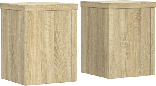 vidaXL Pflanzenständer Holz Beige 15cmx15cmx20cmcm. 2Stück