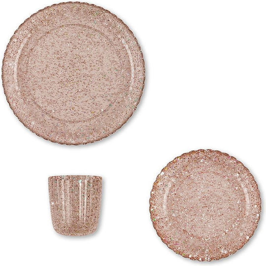 Konges Slojd Set Essgeschirr aus Kunststoff Rosa 3Stück