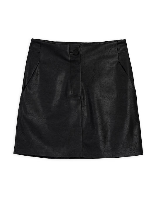 Philosophy Wear Leather Mini Skirt Black