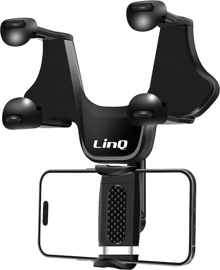Car Stand Smartphone Rear-view Mirror Fix Rotating Linq Black