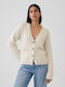 Women's Knitted Cardigan with Buttons Cream Beige