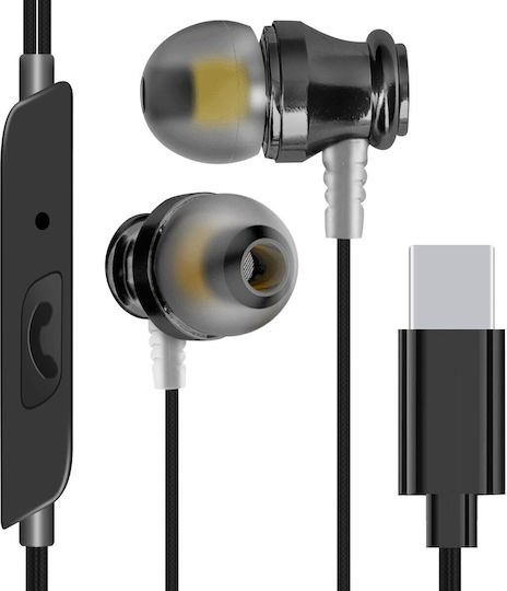 Wired USB-C In-ear Earphones with Microphone Linq Black Buttons