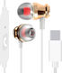 Wired USB-C In-ear Earphones Linq White with Microphone and Button