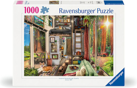 Puzzle Casă Mică Pădurea Redwood 2D 1000 Piese