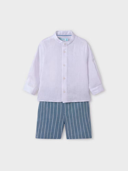 Abel & Lula Kids Set with Shorts Winter 2pcs White/Blue