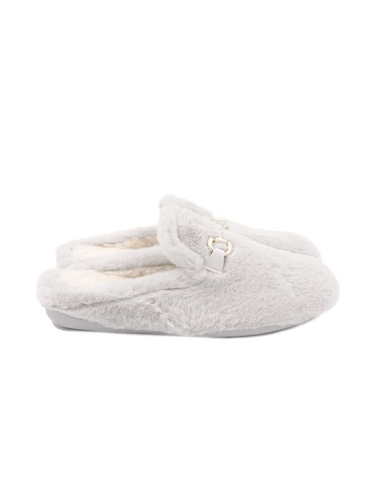 Adam's Shoes Winter Women's Slippers with fur in White color