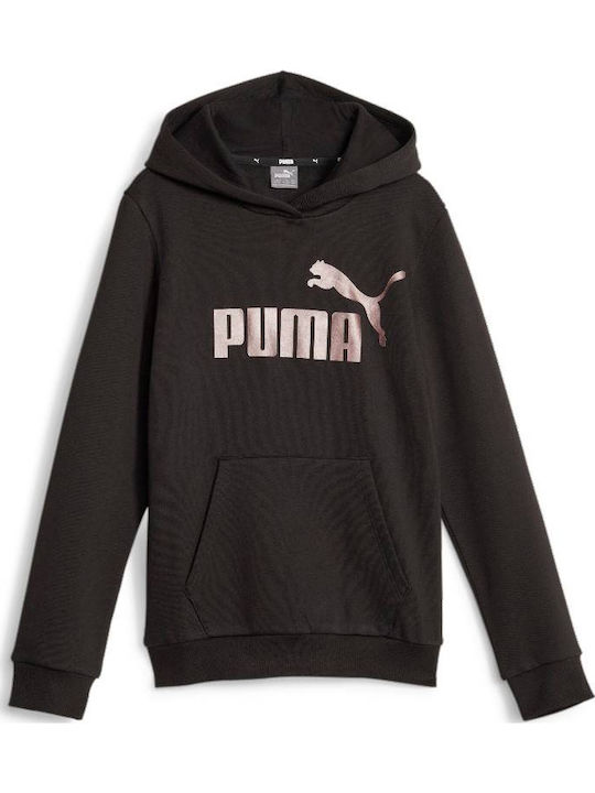 PUMA Kids Sweatshirt with Hood and Pockets Black
