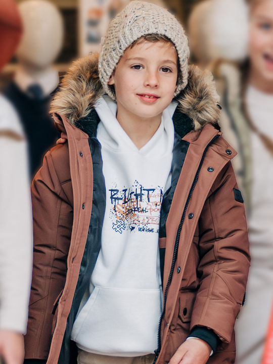 Energiers Kids Sweatshirt with Hood Ecru