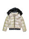 Kids Short Double Sided Fur with Hood Gold