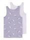 Name It Σετ Παιδικά Φανελάκια Lavender Aura 2τμχ
