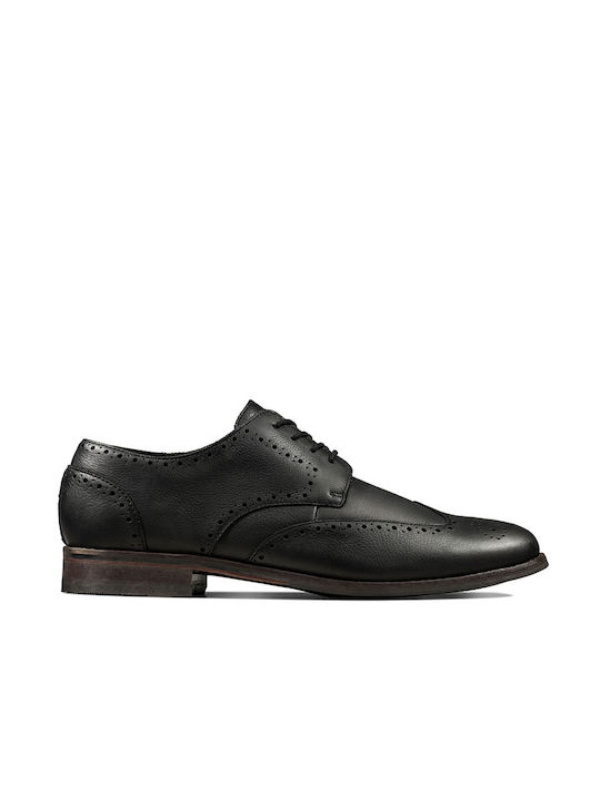 Clarks Piele Oxford-uri pentru bărbați Negre