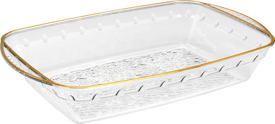 Keskor Plastic Decorative Platter Gold 35x22x6cm