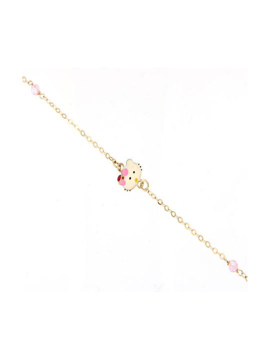 Ios Kids Gold Bracelet 9K with Stone for Girl