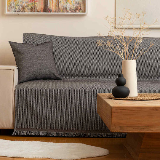 Borea Sicily Ριχτάρι Διθέσιου Καναπέ Chenille 180x250εκ. Γκρί